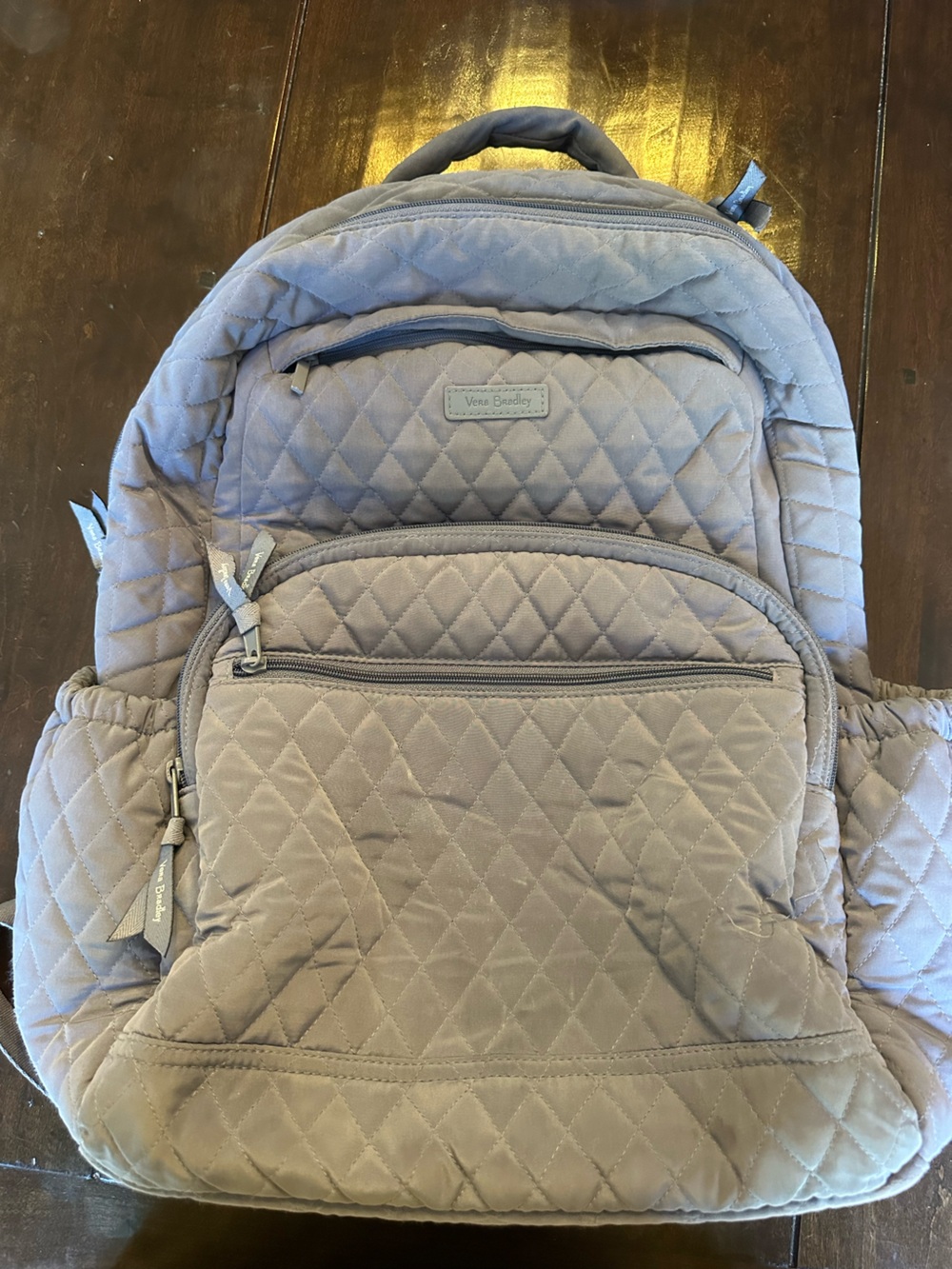 Vera Bradley Light Gray Quilted Backpack